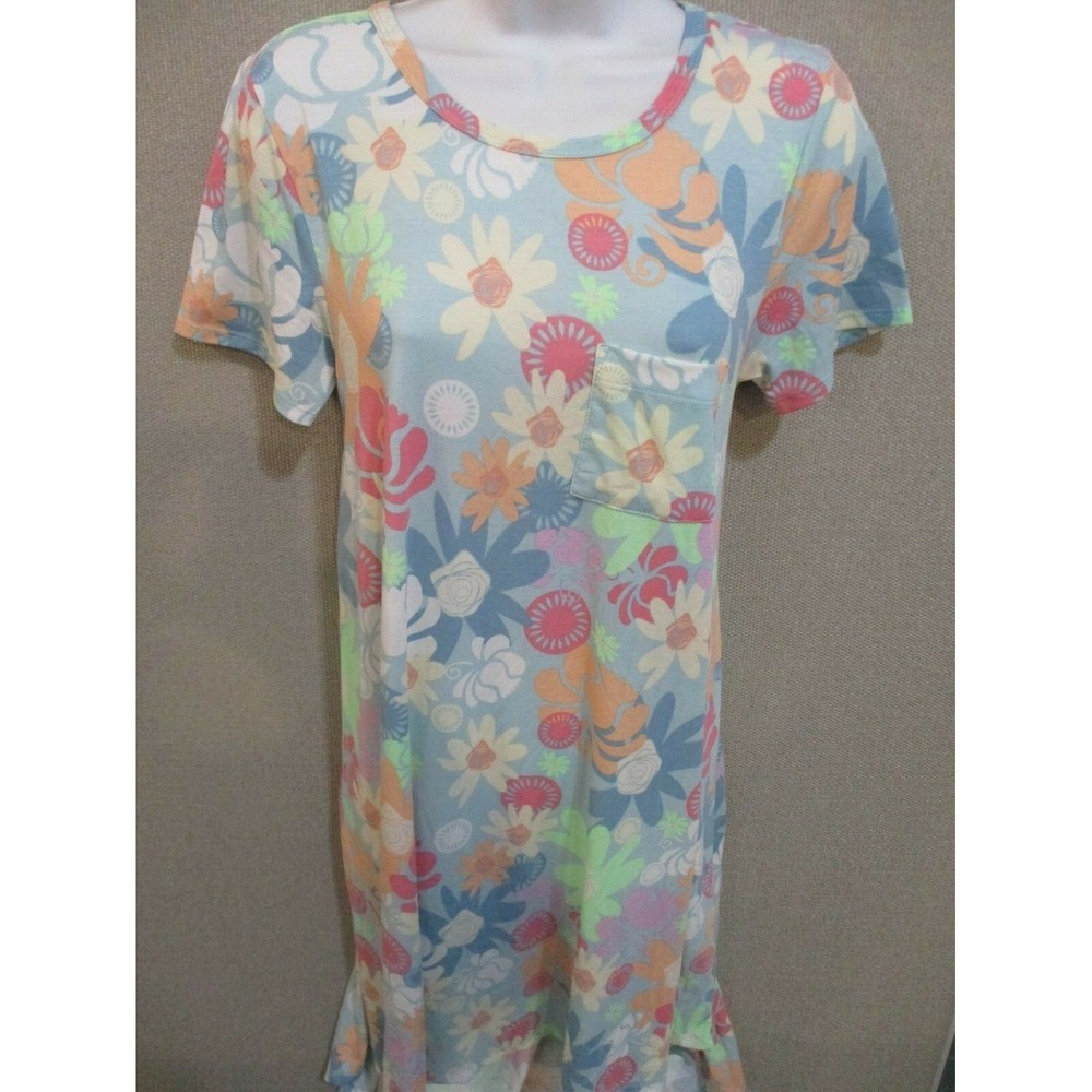 LuLaRoe Printed Dress XS Small NWOT Hi LoW Shirt Tail Hem Flower Garden